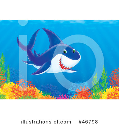 Royalty-Free (RF) Shark Clipart Illustration by Alex Bannykh - Stock Sample #46798