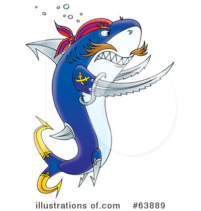 Royalty-Free (RF) Shark Clipart Illustration by Alex Bannykh - Stock Sample #63889