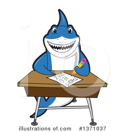 Royalty-Free (RF) Shark Mascot Clipart Illustration by Mascot Junction - Stock Sample #1371037