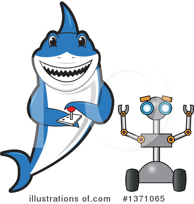 Royalty-Free (RF) Shark Mascot Clipart Illustration by Mascot Junction - Stock Sample #1371065