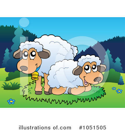 Royalty-Free (RF) Sheep Clipart Illustration by visekart - Stock Sample #1051505