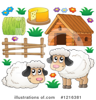 Royalty-Free (RF) Sheep Clipart Illustration by visekart - Stock Sample #1216381
