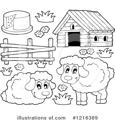Royalty-Free (RF) Sheep Clipart Illustration by visekart - Stock Sample #1216389