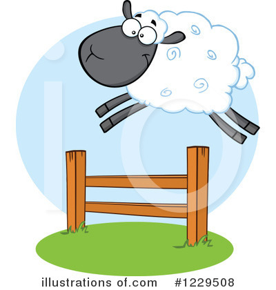 Royalty-Free (RF) Sheep Clipart Illustration by Hit Toon - Stock Sample #1229508