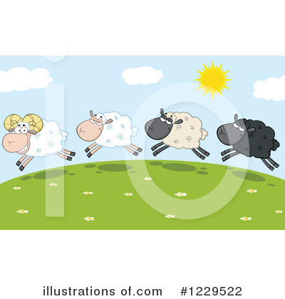 Royalty-Free (RF) Sheep Clipart Illustration by Hit Toon - Stock Sample #1229522