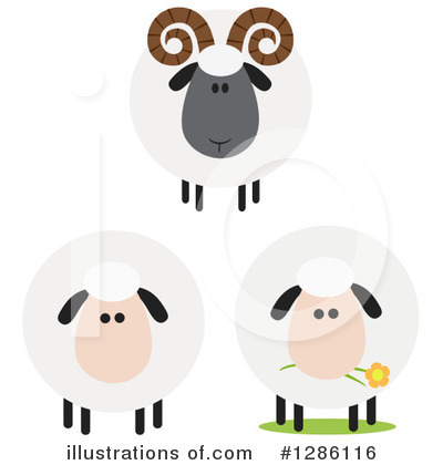 Royalty-Free (RF) Sheep Clipart Illustration by Hit Toon - Stock Sample #1286116