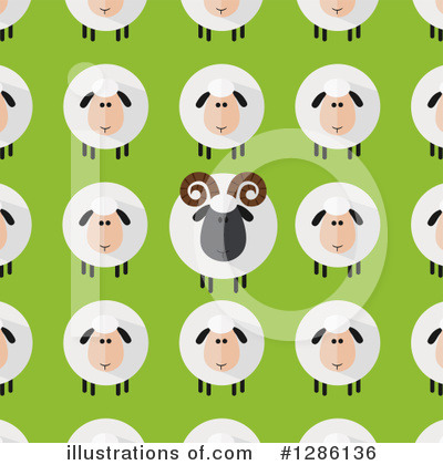 Royalty-Free (RF) Sheep Clipart Illustration by Hit Toon - Stock Sample #1286136