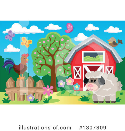 Royalty-Free (RF) Sheep Clipart Illustration by visekart - Stock Sample #1307809