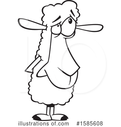 Royalty-Free (RF) Sheep Clipart Illustration by toonaday - Stock Sample #1585608
