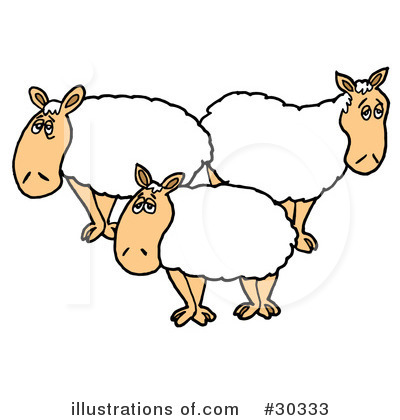 Royalty-Free (RF) Sheep Clipart Illustration by LaffToon - Stock Sample #30333