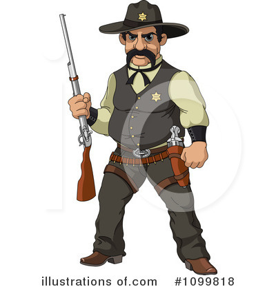 Royalty-Free (RF) Sheriff Clipart Illustration by Pushkin - Stock Sample #1099818