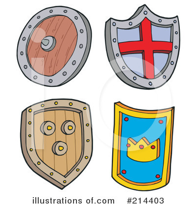 Royalty-Free (RF) Shields Clipart Illustration by visekart - Stock Sample #214403