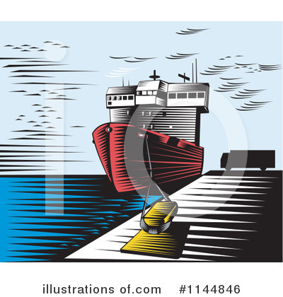 Cargo Ship Clipart #1144846 by patrimonio