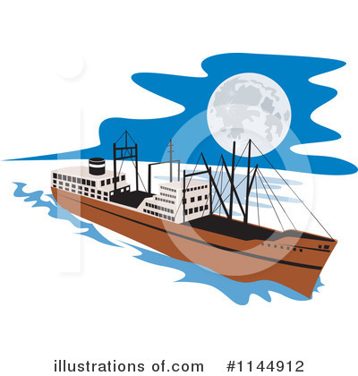 Freighter Clipart #1144912 by patrimonio
