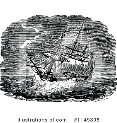Royalty-Free (RF) Ship Clipart Illustration by Prawny Vintage - Stock Sample #1149306