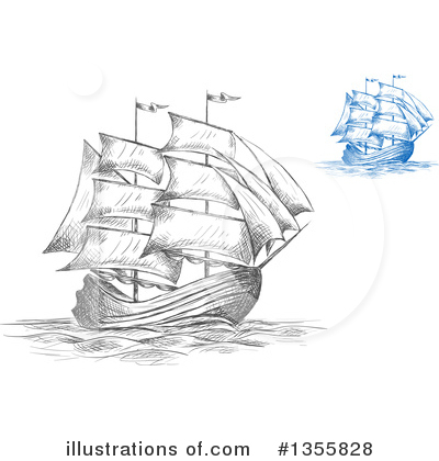 Royalty-Free (RF) Ship Clipart Illustration by Vector Tradition SM - Stock Sample #1355828