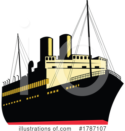 Cargo Ship Clipart #1787107 by patrimonio