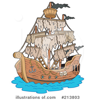 Royalty-Free (RF) Ship Clipart Illustration by visekart - Stock Sample #213803