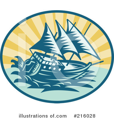 Royalty-Free (RF) Ship Clipart Illustration by patrimonio - Stock Sample #216028