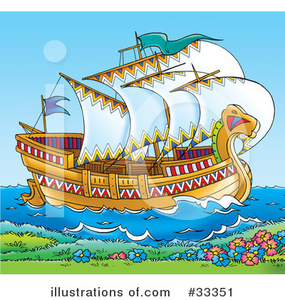 Royalty-Free (RF) Ship Clipart Illustration by Alex Bannykh - Stock Sample #33351
