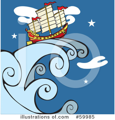 Royalty-Free (RF) Ship Clipart Illustration by xunantunich - Stock Sample #59985