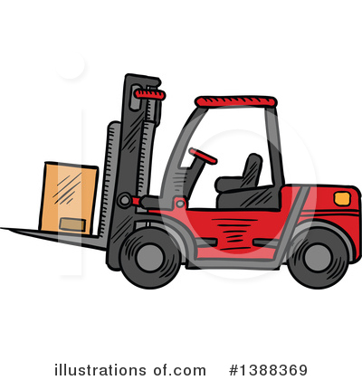 Forklift Clipart #1388369 by Vector Tradition SM