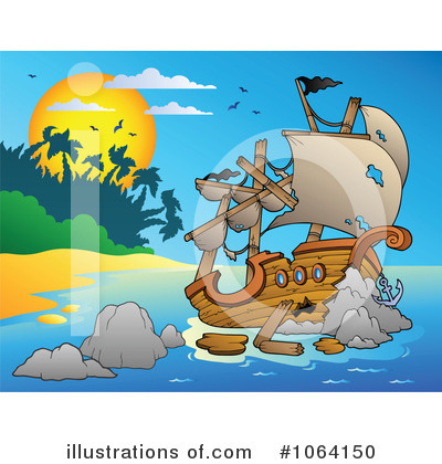Royalty-Free (RF) Shipwreck Clipart Illustration by visekart - Stock Sample #1064150