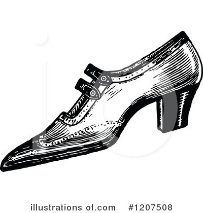 Royalty-Free (RF) Shoe Clipart Illustration by Prawny Vintage - Stock Sample #1207508