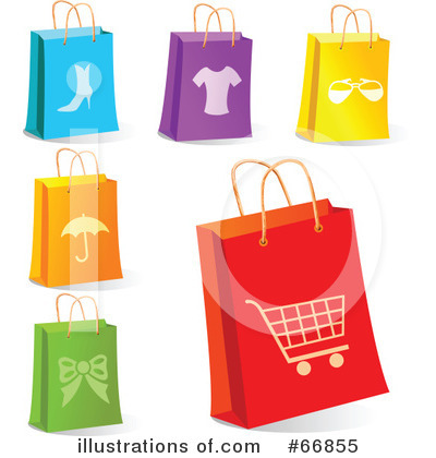 Royalty-Free (RF) Shopping Bag Clipart Illustration by Pushkin - Stock Sample #66855