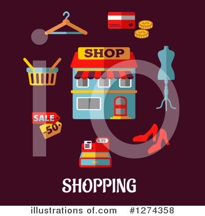Royalty-Free (RF) Shopping Clipart Illustration by Vector Tradition SM - Stock Sample #1274358