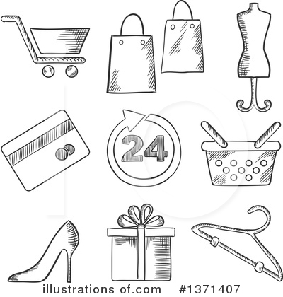 Royalty-Free (RF) Shopping Clipart Illustration by Vector Tradition SM - Stock Sample #1371407