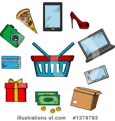 Royalty-Free (RF) Shopping Clipart Illustration by Vector Tradition SM - Stock Sample #1379783