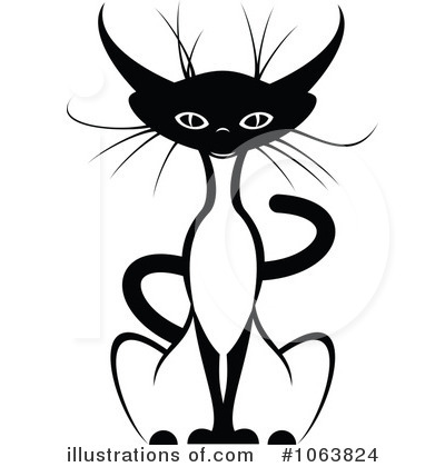 Royalty-Free (RF) Siamese Cat Clipart Illustration by Vector Tradition SM - Stock Sample #1063824