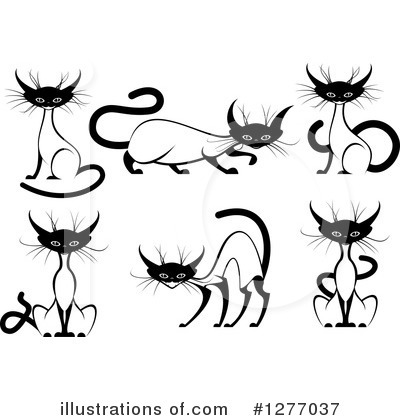 Royalty-Free (RF) Siamese Cat Clipart Illustration by Vector Tradition SM - Stock Sample #1277037