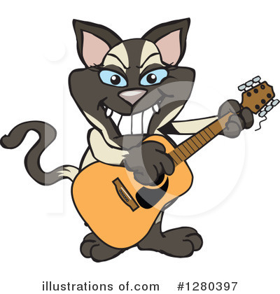 Siamese Cat Clipart #1280397 by Dennis Holmes Designs