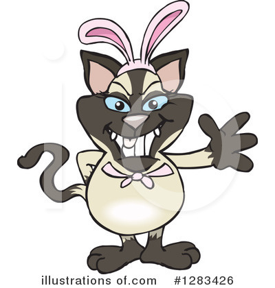 Royalty-Free (RF) Siamese Cat Clipart Illustration by Dennis Holmes Designs - Stock Sample #1283426