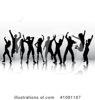 Silhouetted Dancers Clipart #1081167 - Illustration by KJ Pargeter