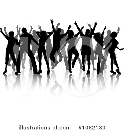 Royalty-Free (RF) Silhouetted Dancers Clipart Illustration by KJ Pargeter - Stock Sample #1082130