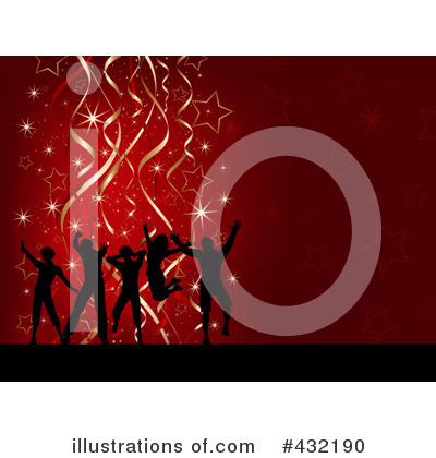 Royalty-Free (RF) Silhouetted Dancers Clipart Illustration by KJ Pargeter - Stock Sample #432190