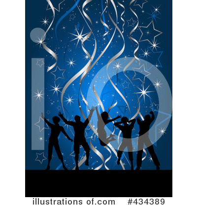 Royalty-Free (RF) Silhouetted Dancers Clipart Illustration by KJ Pargeter - Stock Sample #434389