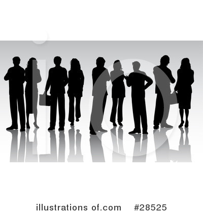 Royalty-Free (RF) Silhouetted People Clipart Illustration by KJ Pargeter - Stock Sample #28525