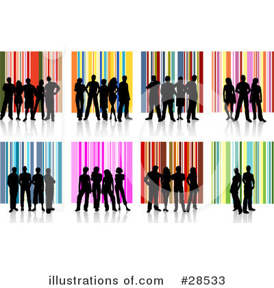 Royalty-Free (RF) Silhouetted People Clipart Illustration by KJ Pargeter - Stock Sample #28533