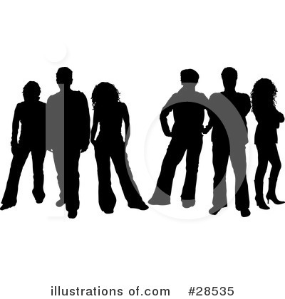 Royalty-Free (RF) Silhouetted People Clipart Illustration by KJ Pargeter - Stock Sample #28535