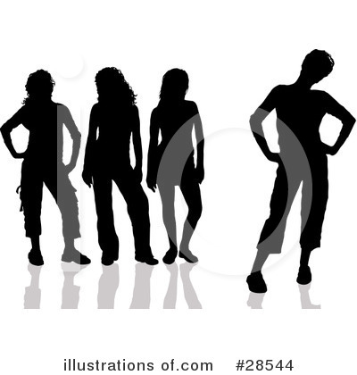 Royalty-Free (RF) Silhouetted People Clipart Illustration by KJ Pargeter - Stock Sample #28544