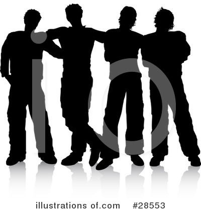 Royalty-Free (RF) Silhouetted People Clipart Illustration by KJ Pargeter - Stock Sample #28553