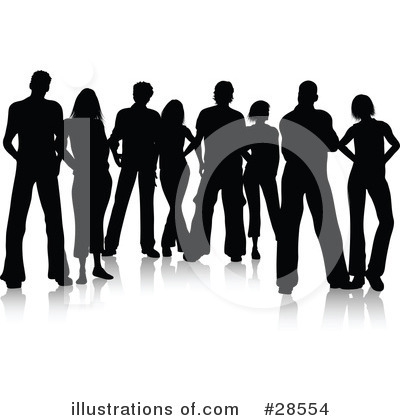 Royalty-Free (RF) Silhouetted People Clipart Illustration by KJ Pargeter - Stock Sample #28554