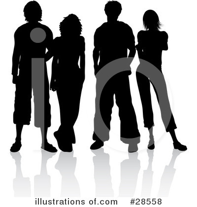 Royalty-Free (RF) Silhouetted People Clipart Illustration by KJ Pargeter - Stock Sample #28558