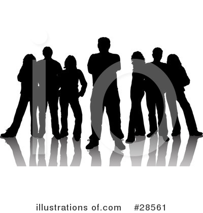 Royalty-Free (RF) Silhouetted People Clipart Illustration by KJ Pargeter - Stock Sample #28561