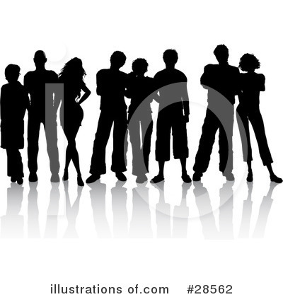 Royalty-Free (RF) Silhouetted People Clipart Illustration by KJ Pargeter - Stock Sample #28562