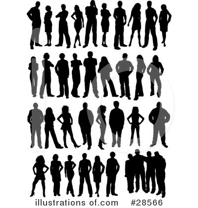 Royalty-Free (RF) Silhouetted People Clipart Illustration by KJ Pargeter - Stock Sample #28566
